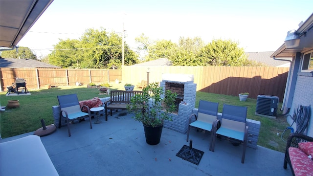 view of patio / terrace featuring central air condition unit