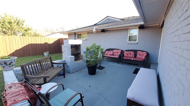 view of patio / terrace featuring an outdoor living space