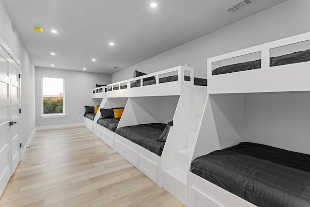 bedroom featuring light hardwood / wood-style flooring