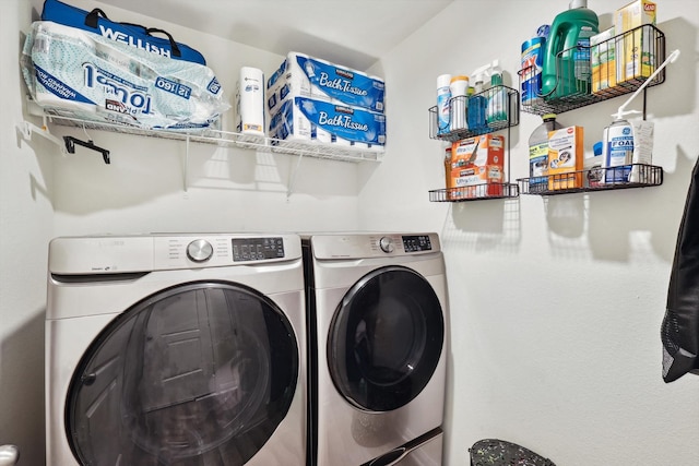 laundry area featuring washer and clothes dryer