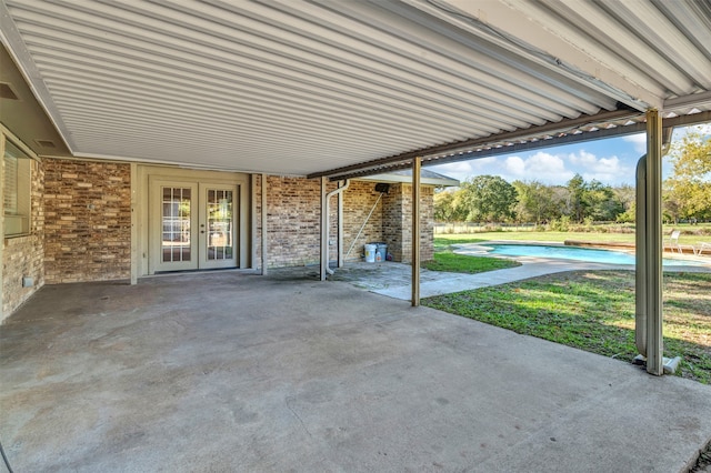 view of patio / terrace featuring french doors