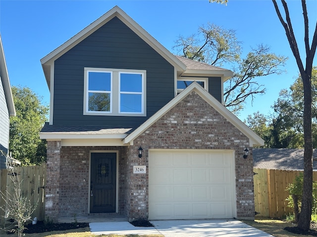 view of front facade featuring a garage