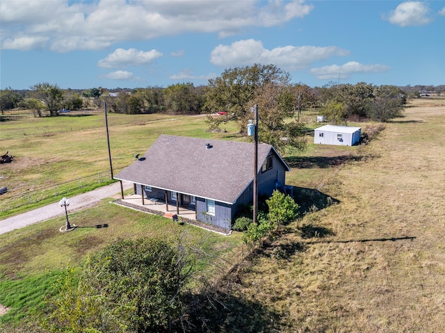 bird's eye view featuring a rural view