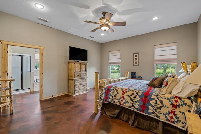 bedroom with ceiling fan