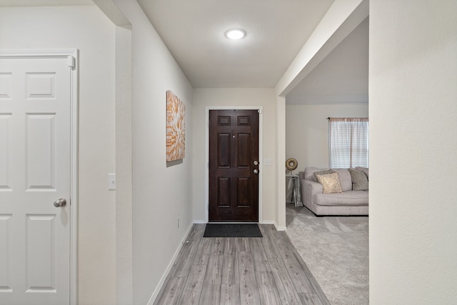 entryway with light wood-type flooring