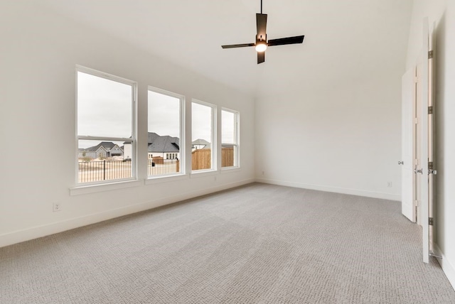 interior space featuring ceiling fan