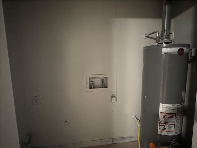 utility room with water heater