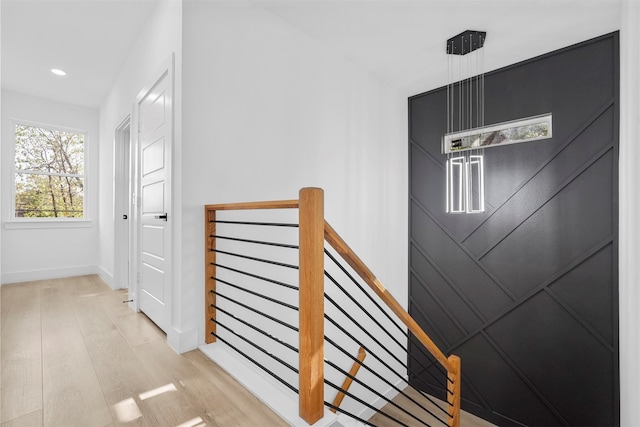 hall featuring light hardwood / wood-style flooring