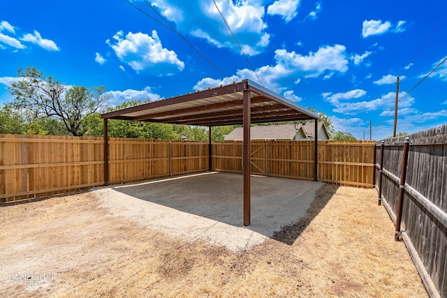 view of patio / terrace with a carport