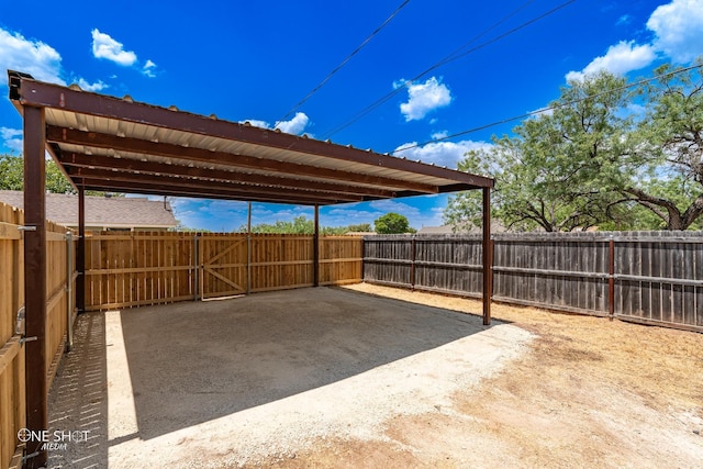 view of patio with a carport