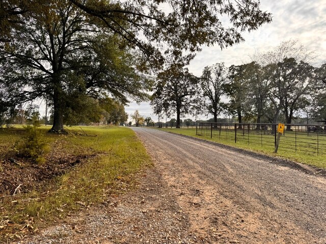 view of road with a rural view