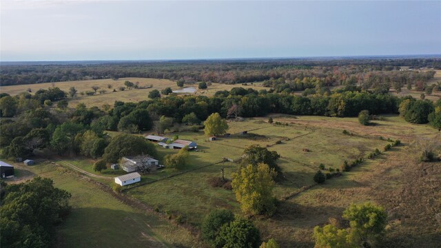 bird's eye view with a rural view