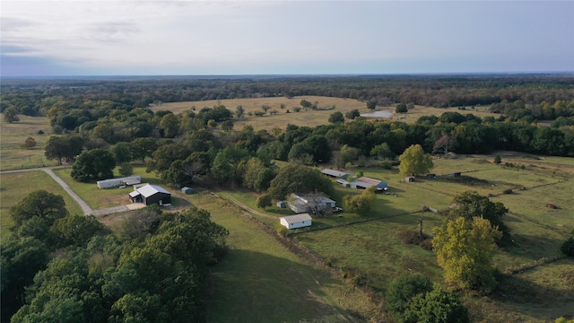 aerial view with a rural view