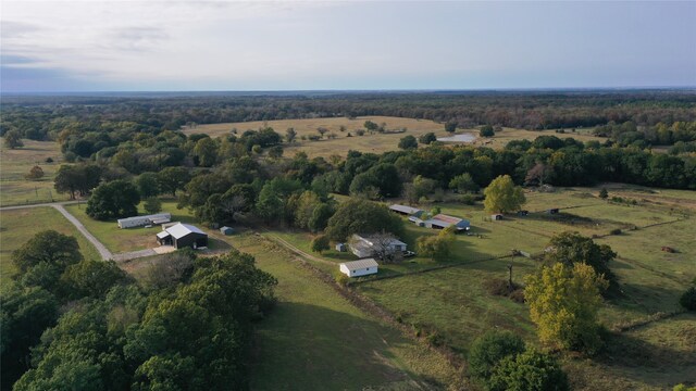 aerial view featuring a rural view