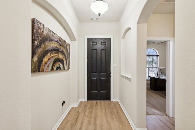 entryway featuring light wood-type flooring