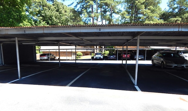 view of car parking featuring a carport