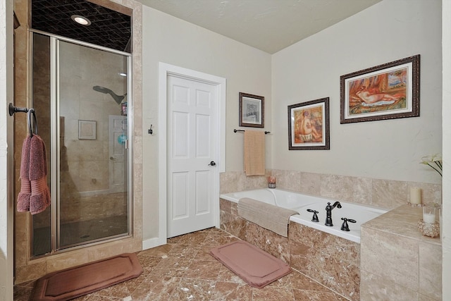 bathroom with plus walk in shower