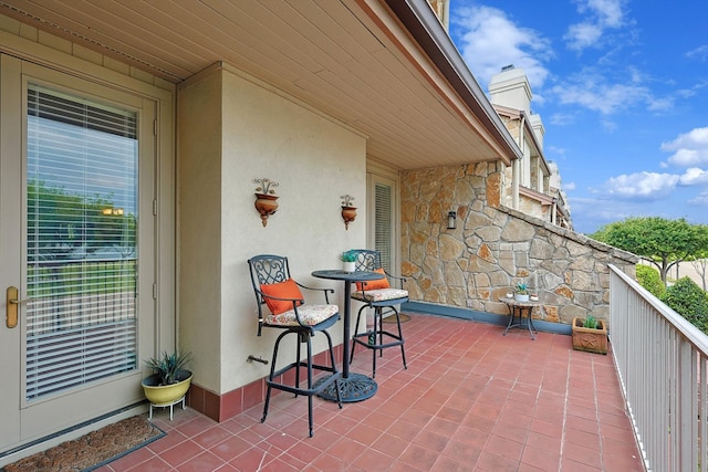 balcony featuring a patio