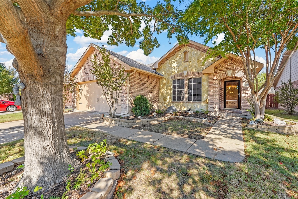 view of front of house with a garage