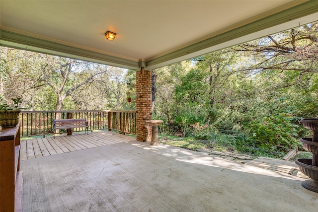 view of patio / terrace featuring a wooden deck