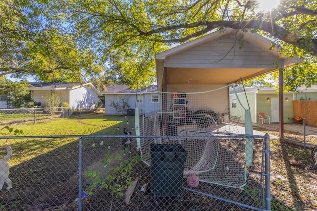 exterior space with a carport