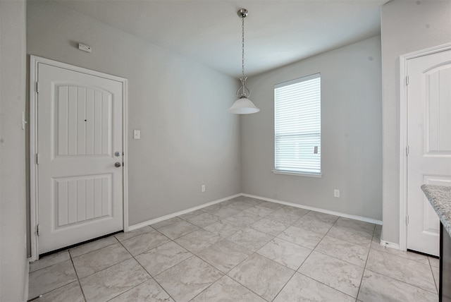 view of unfurnished dining area