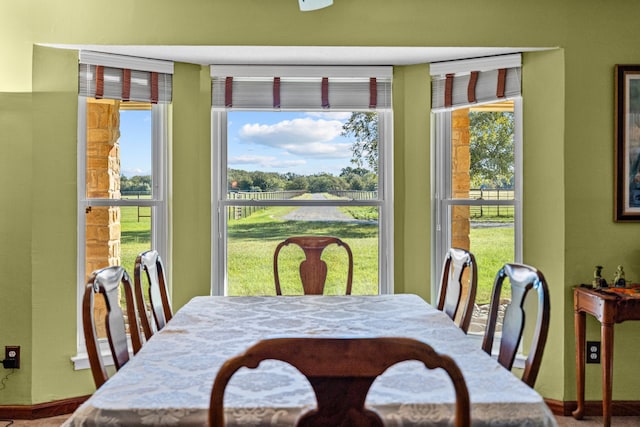 dining area featuring plenty of natural light