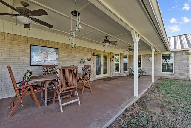 view of patio / terrace with ceiling fan