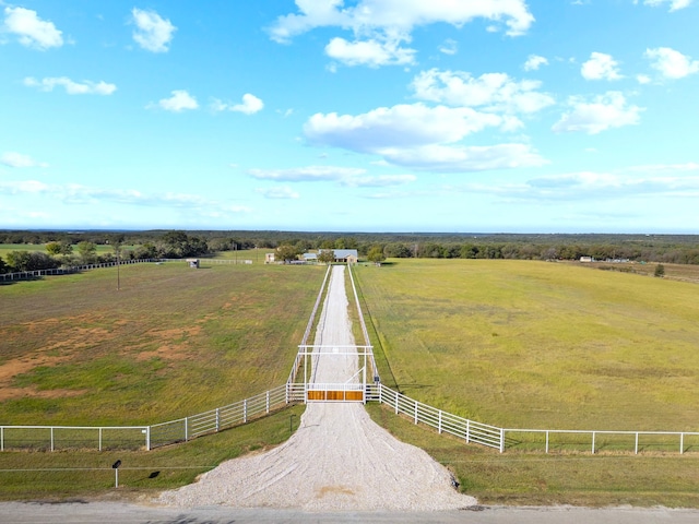 bird's eye view featuring a rural view