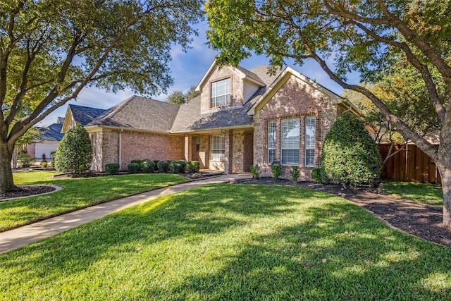 view of front property with a front lawn