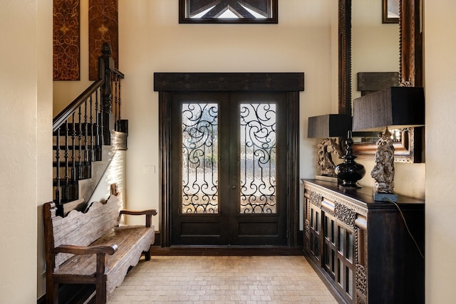 entryway with french doors