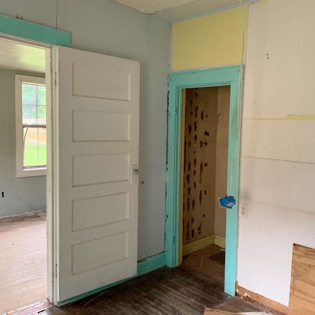 interior space with hardwood / wood-style flooring