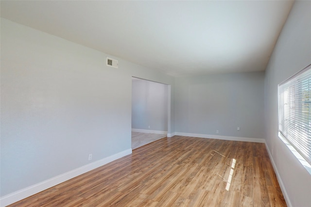 empty room featuring light wood-type flooring