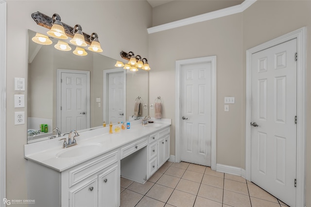 bathroom featuring vanity and tile patterned flooring