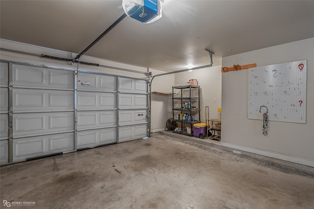 garage featuring a garage door opener