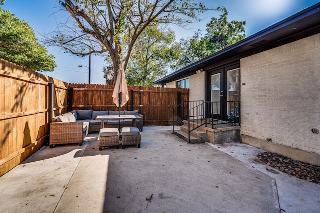 view of patio with an outdoor hangout area