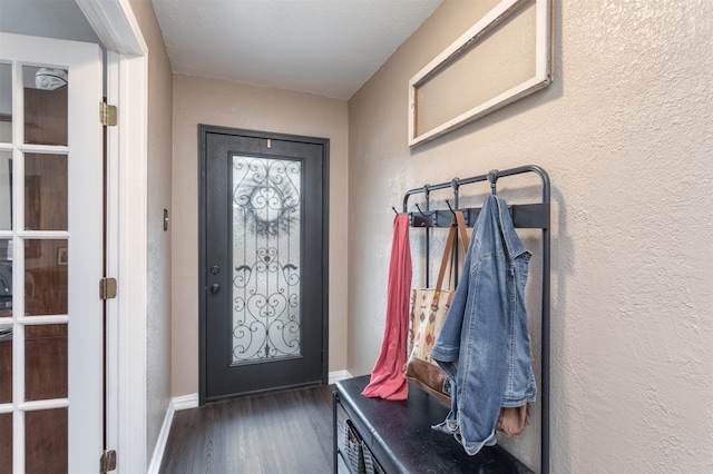 mudroom featuring dark hardwood / wood-style floors