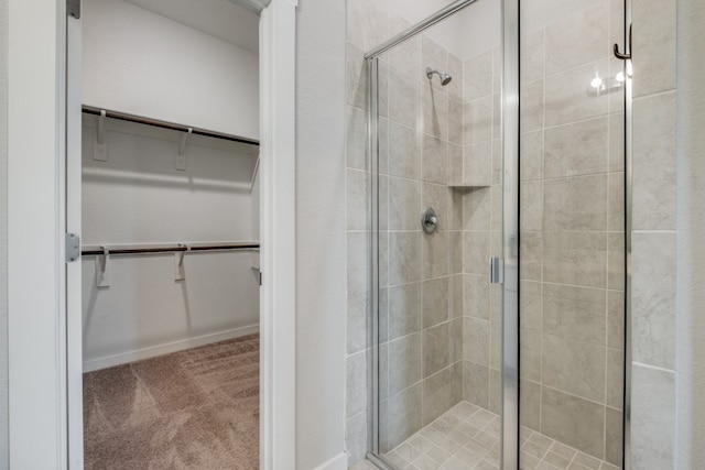 bathroom featuring walk in shower