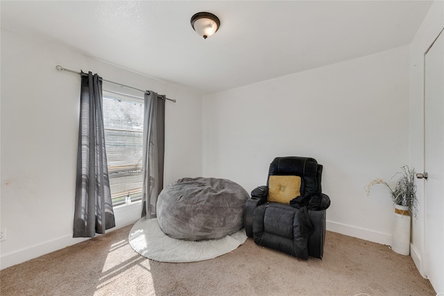 living area with light carpet and a healthy amount of sunlight