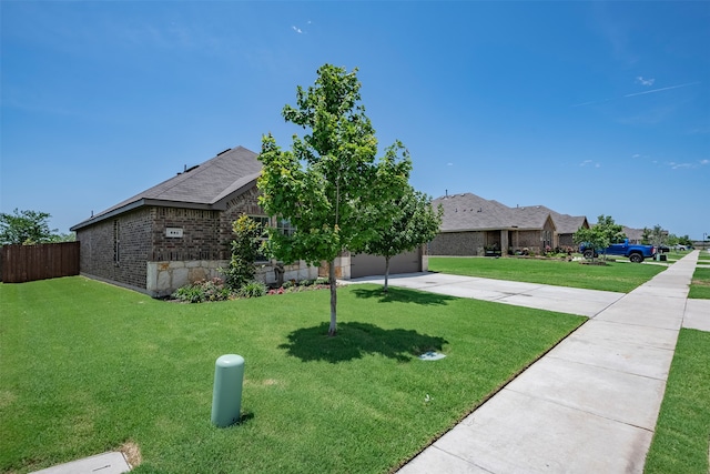 view of front of home with a front yard