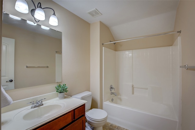 full bathroom featuring vanity, toilet, and shower / bath combination