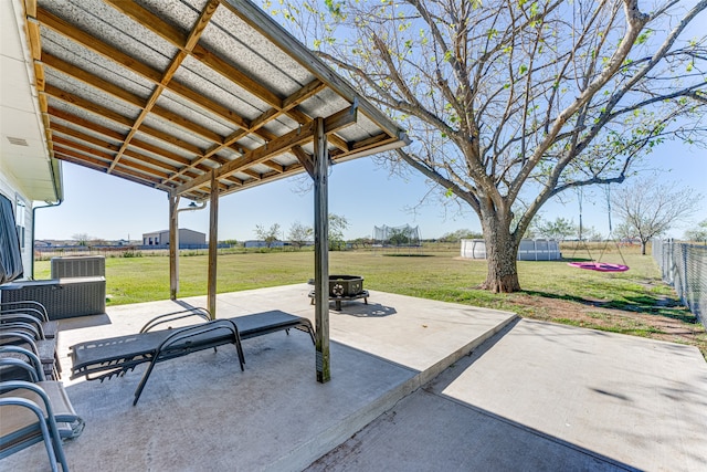 view of patio featuring central AC unit