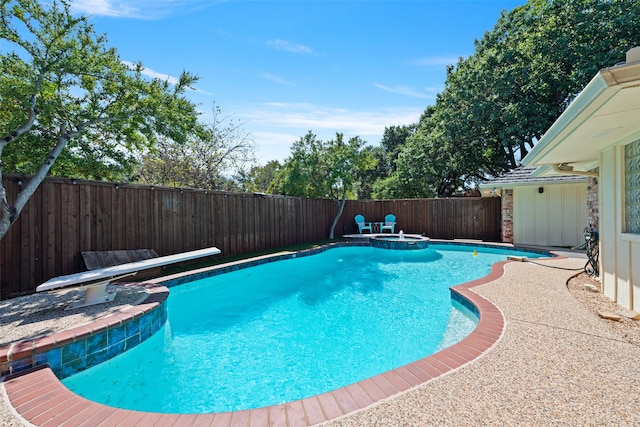 view of pool featuring a patio