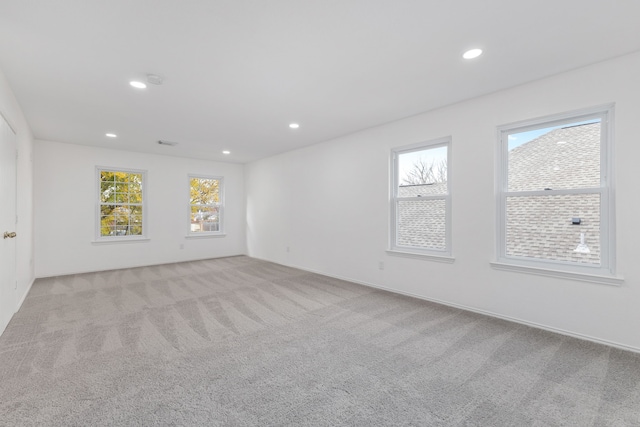 empty room featuring light carpet and a healthy amount of sunlight