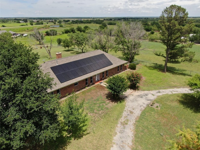 drone / aerial view featuring a rural view