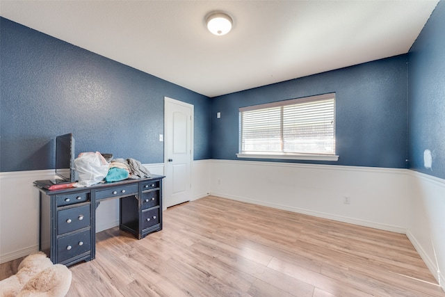 office space featuring light hardwood / wood-style floors