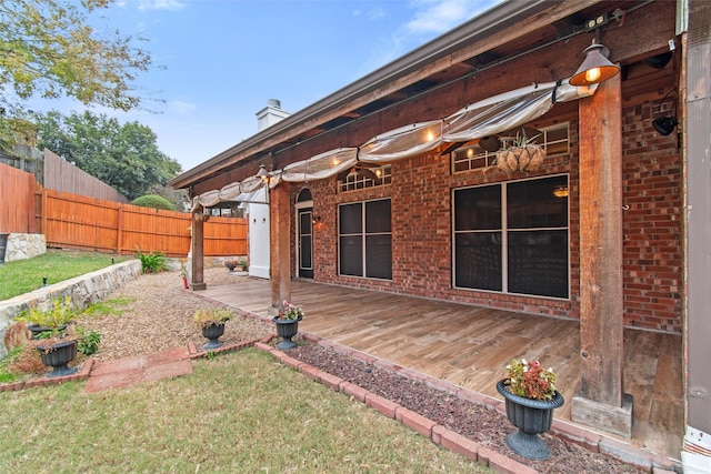 exterior space with a wooden deck