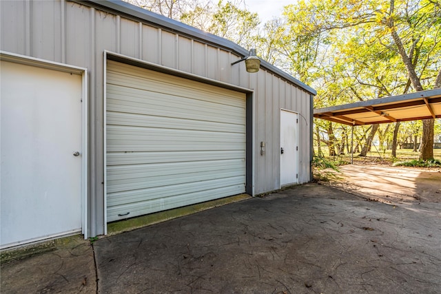 view of garage