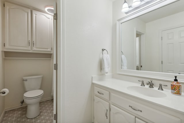 bathroom with toilet and vanity