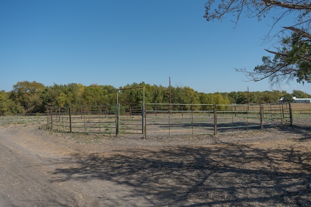 view of road with a rural view